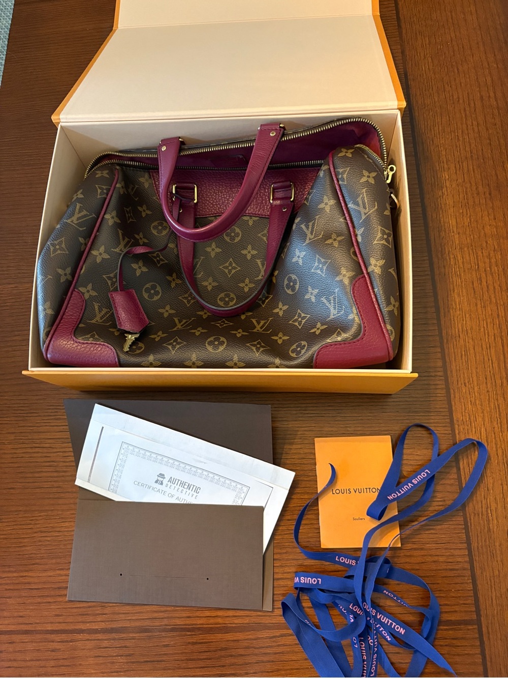 🎁 Louis Vuitton Retiro with Plum Leather Trim gift set!!